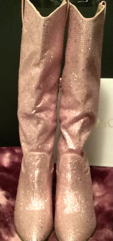 Botas Top Moda rosa strass tamanho 8 1/2 - Imagem 2 de 4