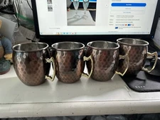 Copper Hammered Moscow Mule Mug Set Of 4