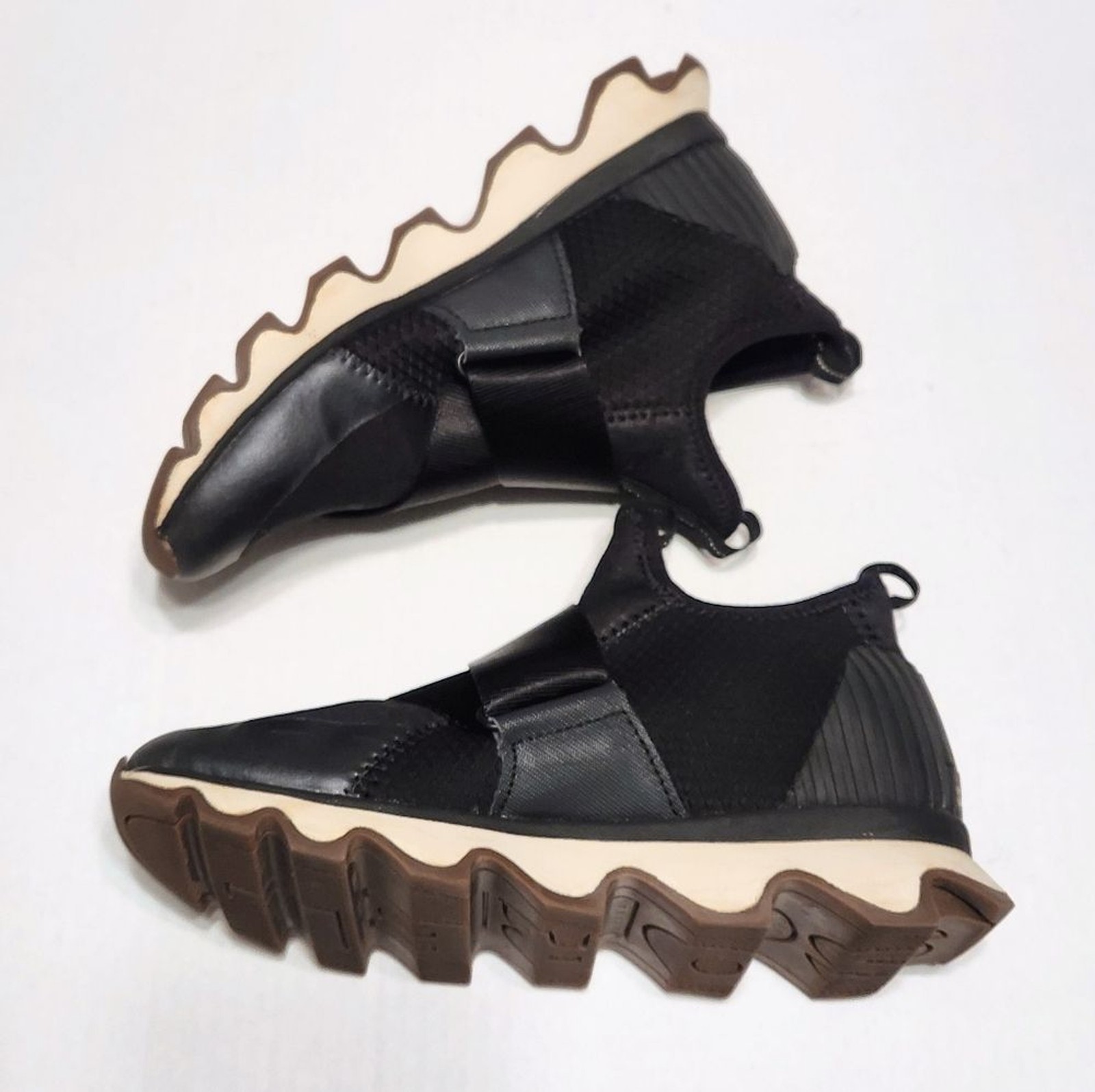 SAOLA Scarpe da ginnastica Sorel tessuto cinetico sportive suola capesante slip on sneakers moda nere