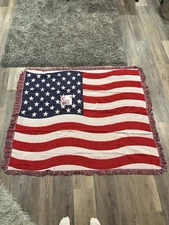 Mohawk Home American Flag Triple Woven Throw Blanket 50x60 Inches