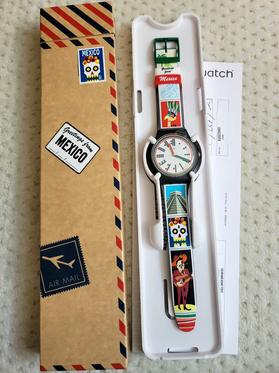 NIB Swatch K'IIN PLAYA Greetings From Mexico 41mm Destination