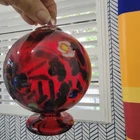 VTG Venetian Glass Murano Millefiori Globe Footed Hanging Witch Ball Swirl