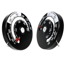 2pcs Wood Stove Pipe Temperature Gauge Magnetic Thermometer Fireplace Monitor