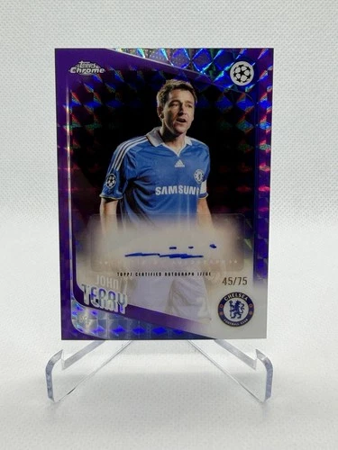 John Terry 2025-26 Topps Chrome UEFA Club Competitions Auto /75 Purple Lava