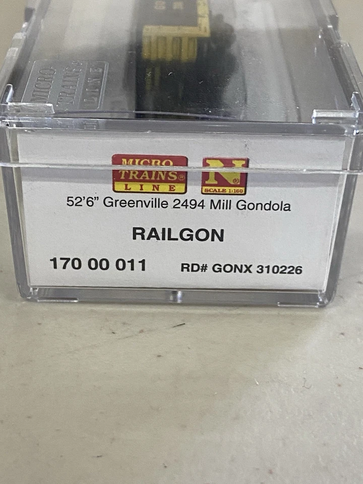 Micro-Trains N - RAILGON 52’ 6” Greenville 2494 Mill Gondola, NIB, GONX 310226 - Image 2 of 3