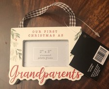 Our First Christmas Grandparents Hanging Christmas Ornament Picture Photo Frame