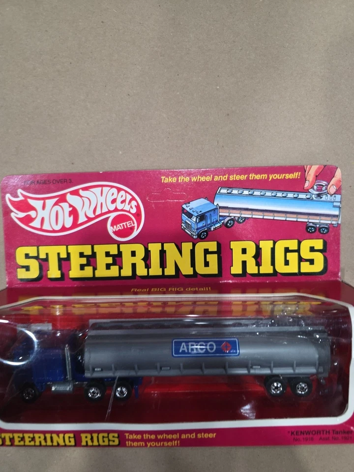 Hot Wheels Steering Rigs #1918 Kenworth Cabover Arco Tanker 1982 sin perforar Foto 3 de 4