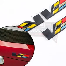 3pcs V Emblem Black 3D Metal Rear Fender Badge for CTS SRX STS Nameplate