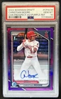2024 Bowman Draft Christian Moore Chrome Auto Purple Refractor 1st #/250 PSA 10