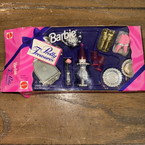 Barbie Pretty Treasures Baking Set 13761 Silver Vintage 1996 NIB Damaged