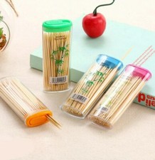 4 Pack BAMBOO Tooth Picks Toothpicks Teeth Fruit Olive Cherry Cocktail 70 Sticks