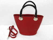 Red Faux Leather Bag With 2