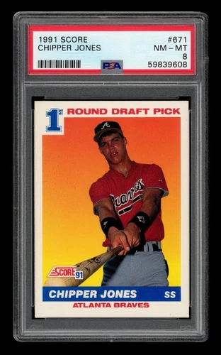 1991 Score: #671 Chipper Jones PSA 8 NM-MT