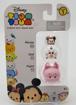 Disney Tsum Tsum Series 1 (Minnie 104 - Olaf 177 - Piglet 154) Stackers New NOS