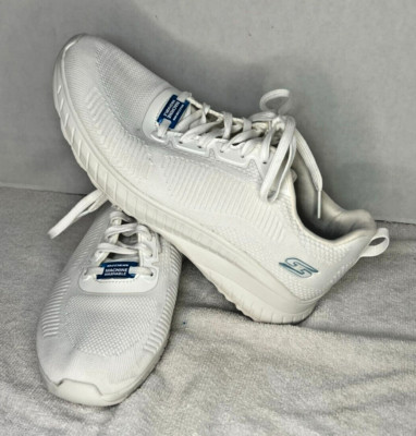 Women's Skechers BOBS memory foam size 9.5 white walking running #117209 Nice!