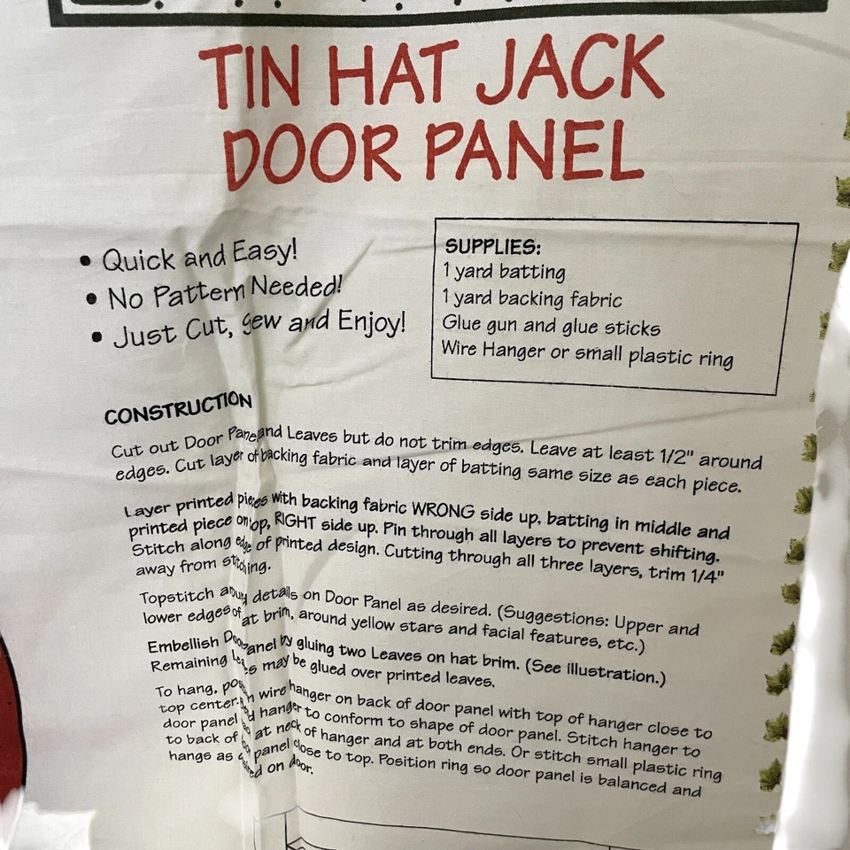 Daisy Kingdom Tin Hat Jack Door Panel Fabric Halloween Autumn Decor - Image 4 of 4