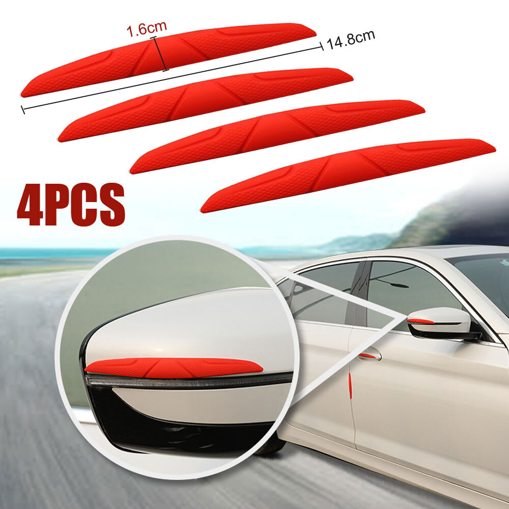 4x Car Door Edge Protector Anti-collision Strip Silicone Red Bumper Accessories