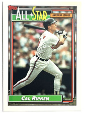 HOF'er CAL RIPKEN JR Baltimore Orioles 1992 Topps ALL STAR Baseball Card #400
