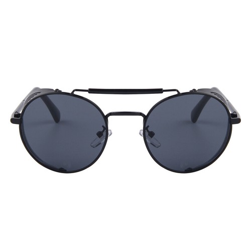 Vintage Steampunk Sunglasses Side Shield Goggles Retro Metal Cyber Round Glasses - Picture 14 of 32
