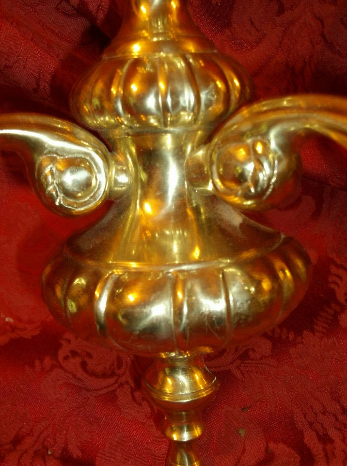 Aplique de pared de latón vintage portavelas doble... ¡BONITO! Foto 2 de 4