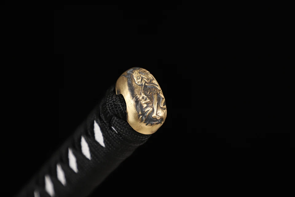 Espada samurai japonesa templada de arcilla de acero T10 lista para batalla de 40"" Hamon real Foto 3 de 4