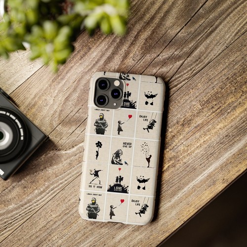 Funda delgada de arte callejero para iPhone, patrón estilo Banksy - Imagen 69 de 73