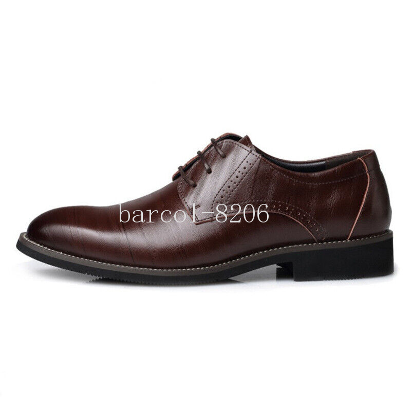 Mens Casual Leather Shoes Breathable Dress Shoes Flats Wedding Party
