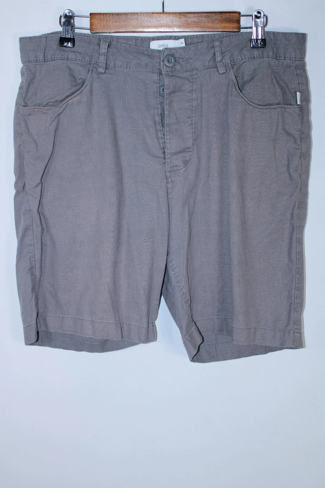 Onia Men's Size 32 Gray Thin Linen Blend Shorts