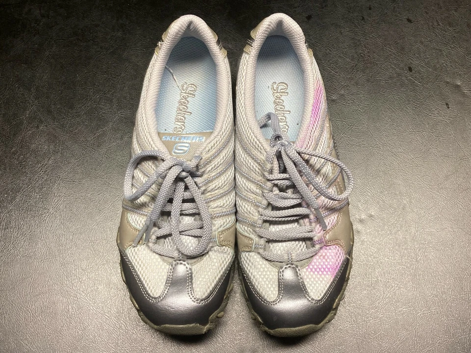 Zapatos deportivos Skechers para mujer compulsiones elegantes grises 21207 con cordones 6,5 Foto 2 de 4