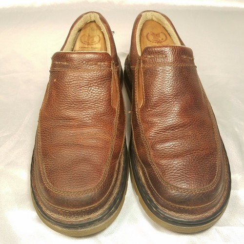 Doc Dr Marten Shoes Brown Apron Toe Slip On Shoe Pebbled Leather Mens US 9 M - Picture 2 of 12