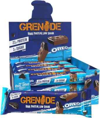 Grenade Oreo High Protein Low Sugar Bars | 21g Proteinriegel | 12er Pack x 60g