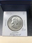 1957-D  FRANKLIN SILVER HALF DOLLAR GEM BU COIN