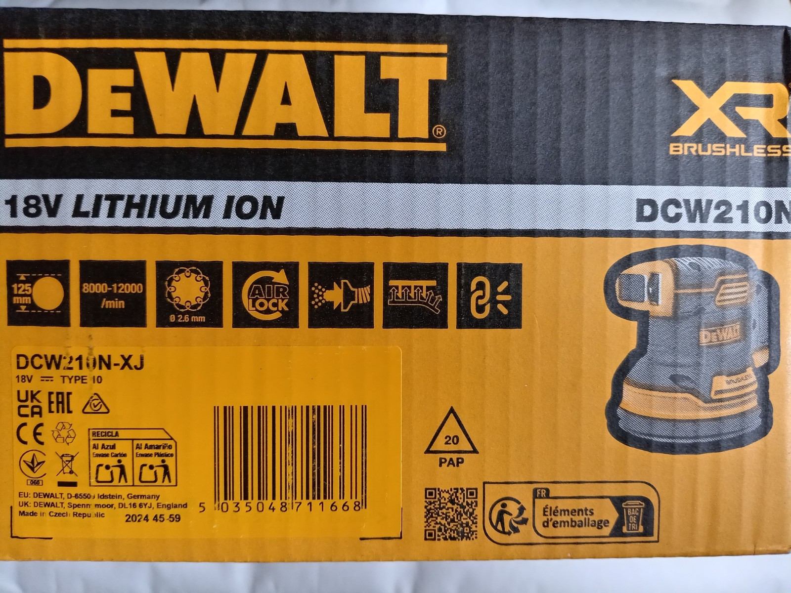 DEWALT DCW210N-XJ 18 V Li-ion Brushless Orbital Sander (No Battery or Charger) 2