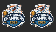 Set of 2 OKC Thunder 2025 National Champions Stickers 3" Decal NBA Basketball