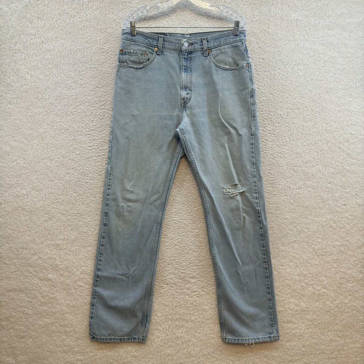 Vintage Levi's 505 Jeans 34x32 Mens Light Wash Straight Leg