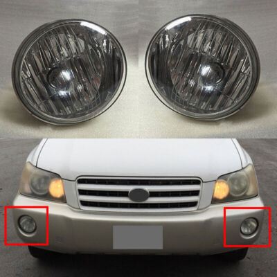 2PCS Front Bumper Driving Fog Lamps Fit For Toyota Highlander Kluger 2001-2003