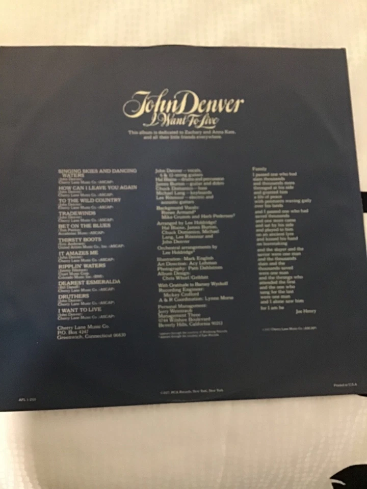 JOHN DENVER 1977 Vinyl LP “I WANT TO LIVE”. In good Condition - Image 3 of 4