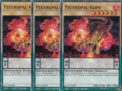 Yugioh BACH-DE092 Feueropal-Kopf - Playset (3x)