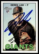 2016 Topps Heritage Baseball Derek Law RC Auto San Francisco Giants #697 Signed