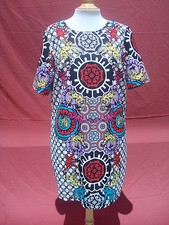 ASOS Multi- color Animals Short Sleeve Tunic Dress Sz 12 Made in United Kingdom