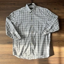 Canali Plaid Gray Button Up Sports Shirt - XL (Please read the description)