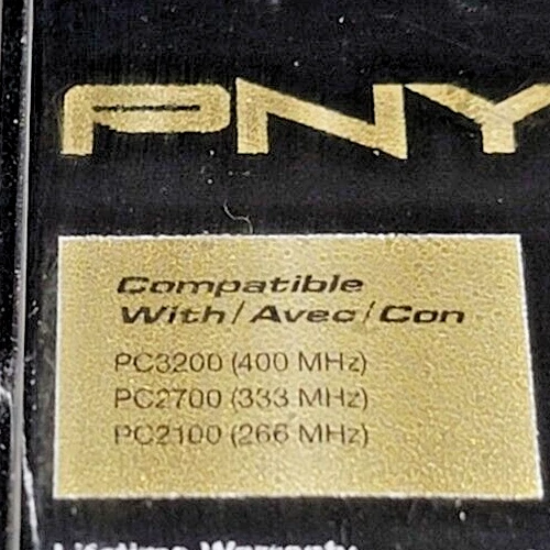 PNY 512MB, Optima DDR 512mb DDR PC3200 OPTIMA 400mhz, MDO512SD1-400, NEW IN PACK - Image 2 of 4
