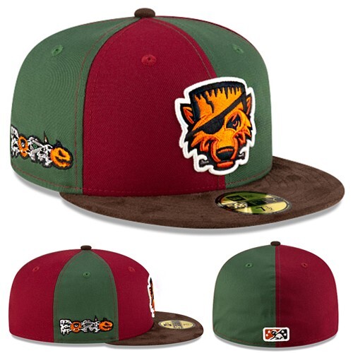 New Era Minor Erie SeaWolves Fitted Hat MILB Monster Pack Burgundy