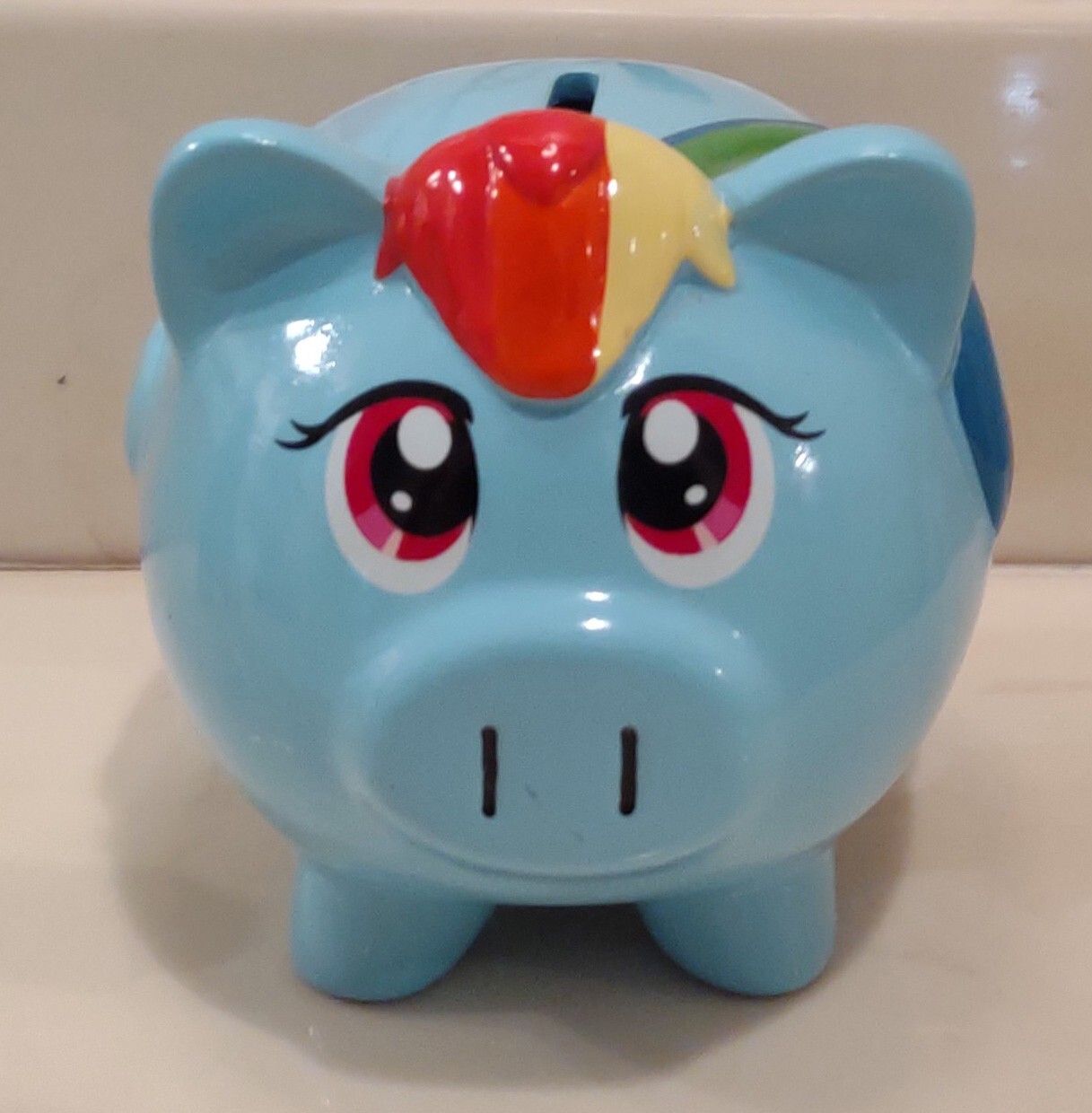 "RAINBOW DASH" MY LITTLE PONY CERAMIC PIGGY BANK G4 2014 FAB STARPOINT