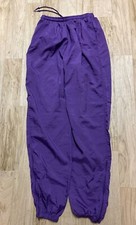 Vintage 90 s Nike Purple Windbreaker Elastic Waist Unlined Pants Women's L 14