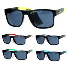 SA106 Mens Kush Pot Head Rectangular Plastic Sport Sunglasses
