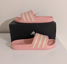 Image of Adidas Women's Solar Red / Cloud White Cloudfoam Adilette Aqua Slides Size 6