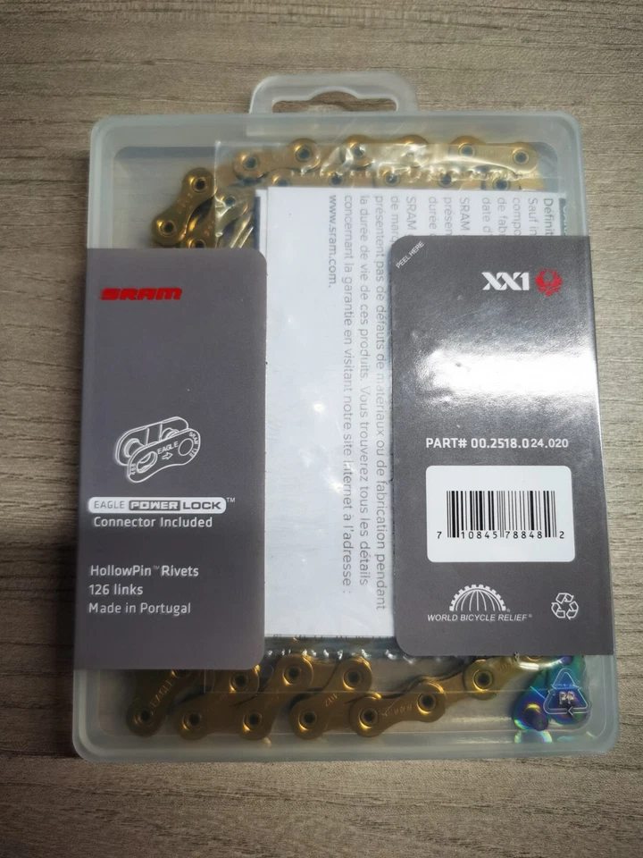 Cadena SRAM XX1 Eagle pasador hueco 12 velocidades - dorado Foto 3 de 3