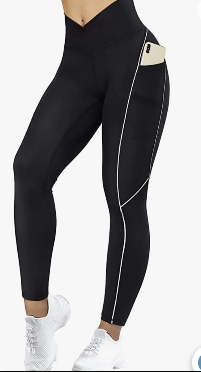 SUUKSESS Women Reflective High Waisted Running Legging w/Pockets