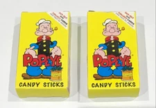 1995 Pair of Popeye Collect Card Candy Sticks Sweet Cigarette Empty Boxes